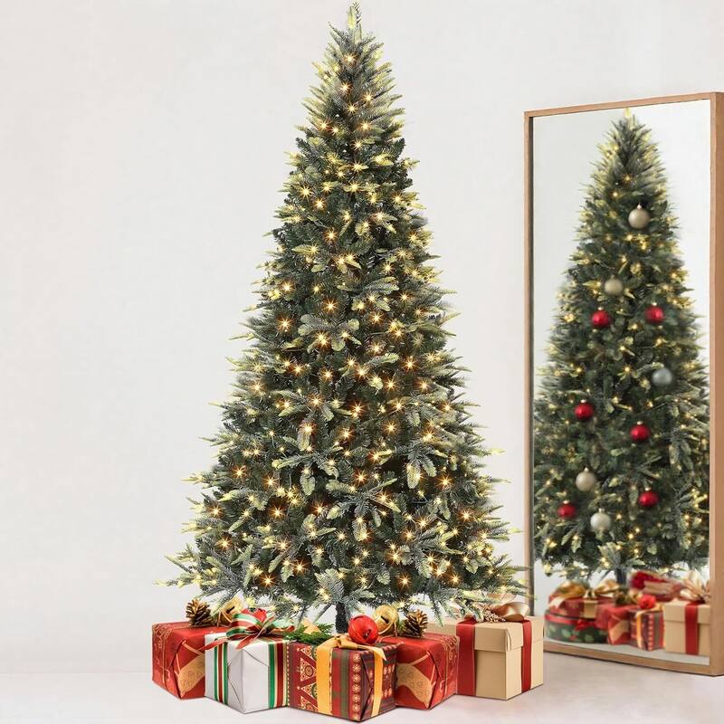 6.5/7.5 FT Prelit Christmas Tree, Xmas Trees for Front Porch, Party, Office - N/A - 7.5 Foot