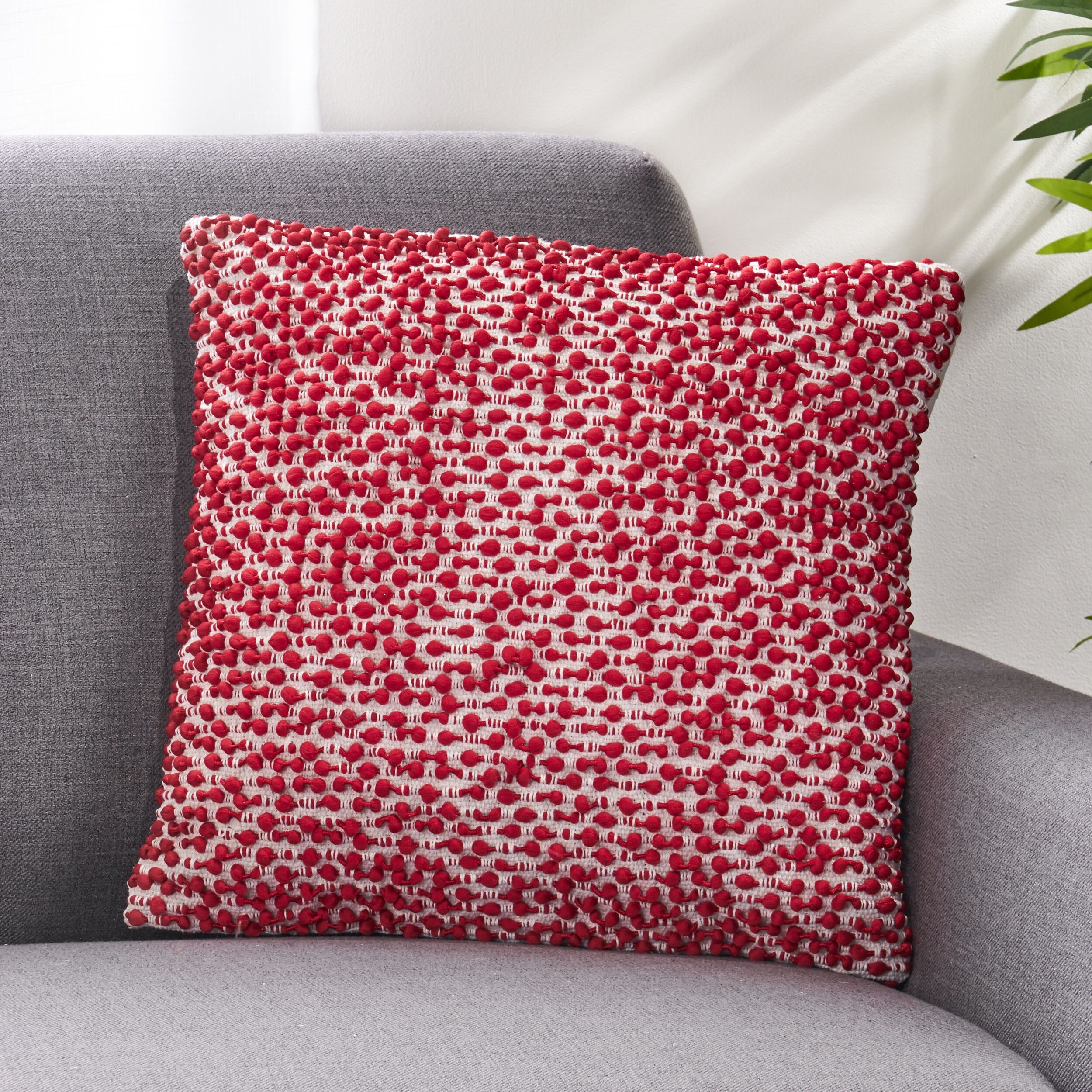 red boho pillow