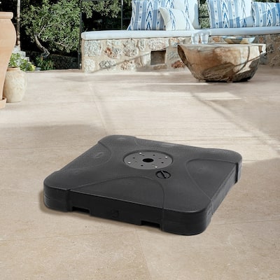 VredHom Heavy Duty Square Fillable Umbrella Base - 33" L x 33" W x 4.72" H