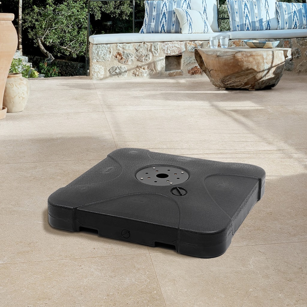 VredHom Heavy Duty Square Fillable Umbrella Base - 33" L x 33" W x 4.72" H