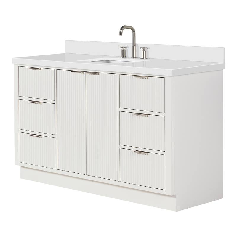 Ariel P61WQRVO Milan 61" Free Standing Single Basin Vanity Set with