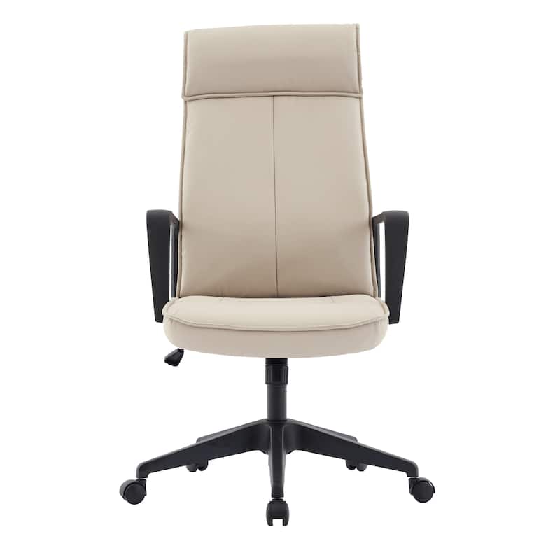 High-Back Leather/Polyester Office Chair Adjustable Height Swivel & Tilt Aiaria Series - N/A