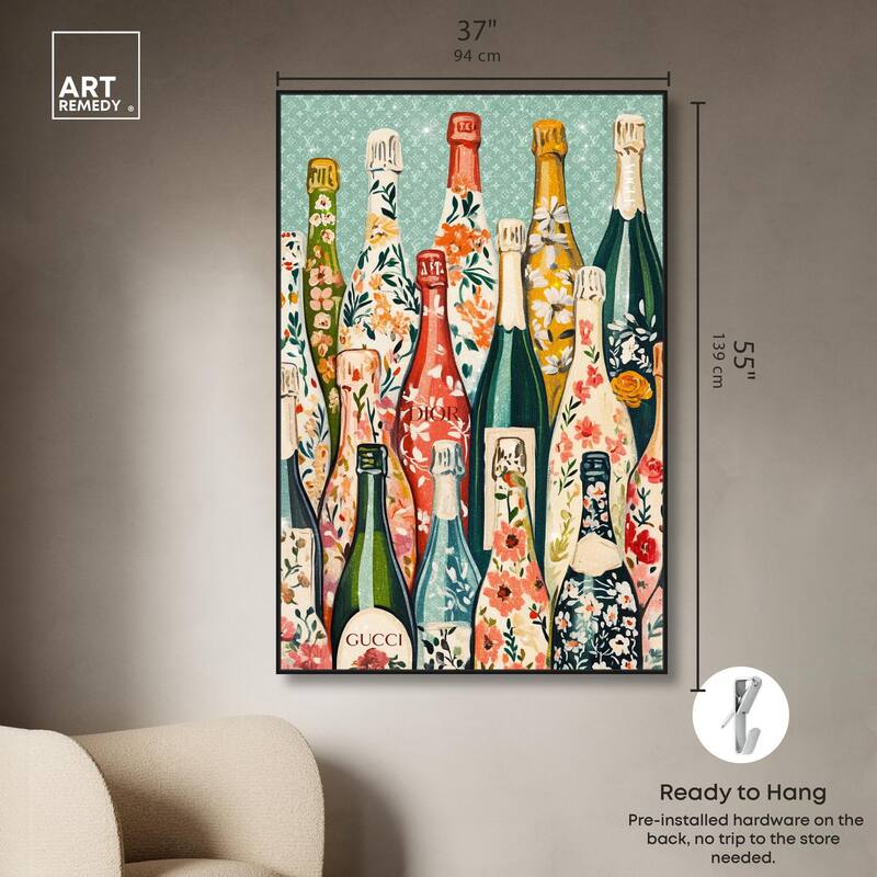 Floral Collection Bottles II Canvas by Art Remedy