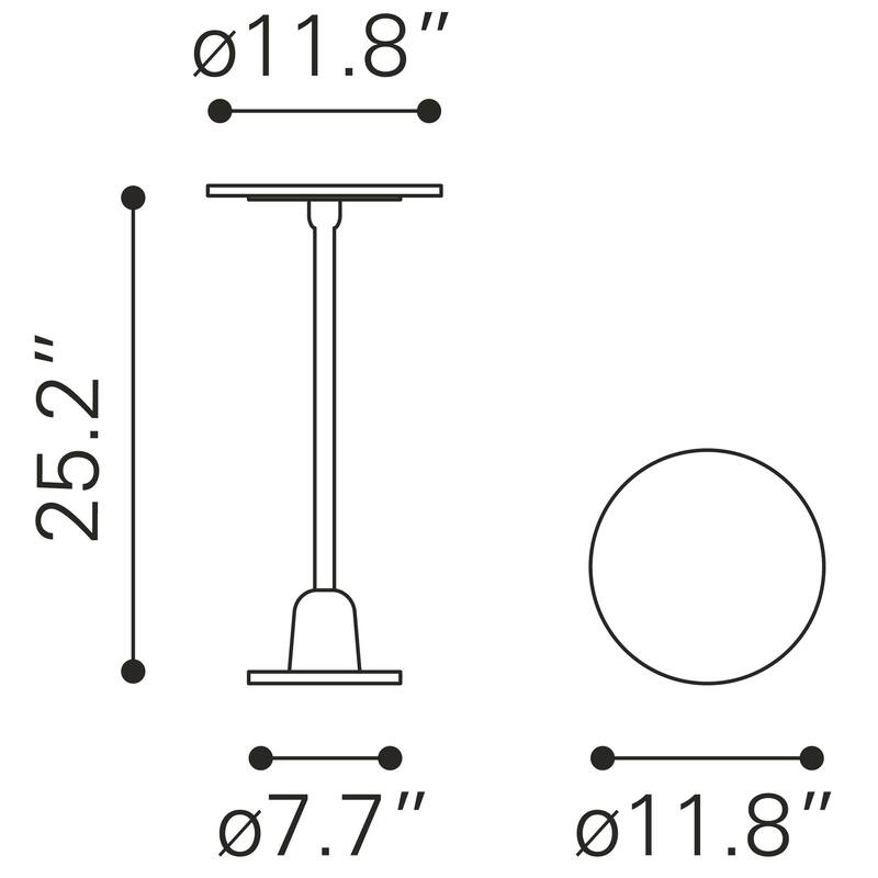 Woozy Side Table White & Black - 11.8" W x 11.8" D x 25.2" H