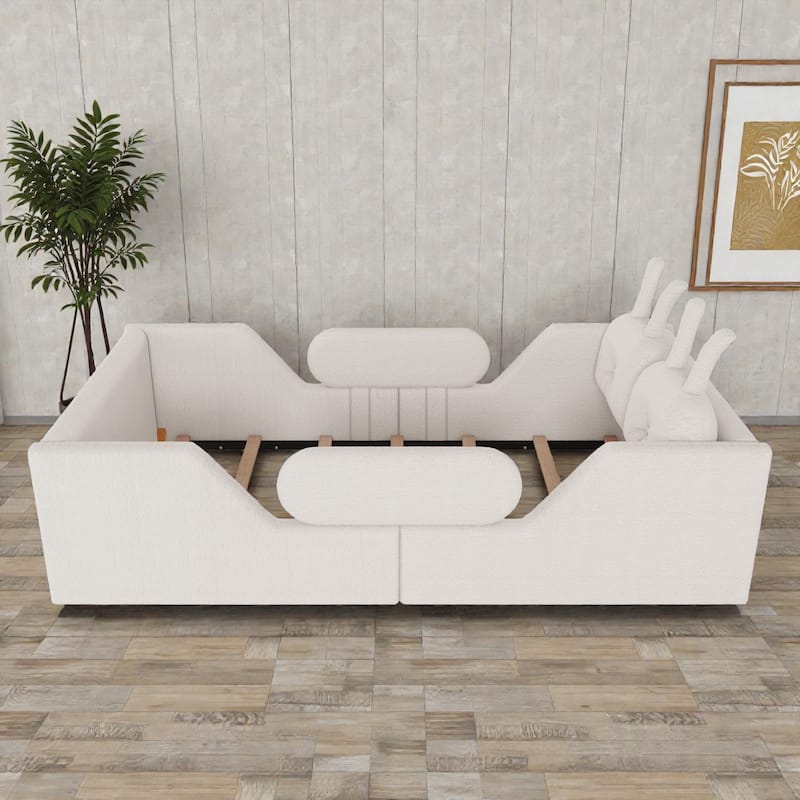 Twin Size Upholstered Floor Bed for Kids with Removable Side Rails, Soft Teddy Fabric Platform Bed