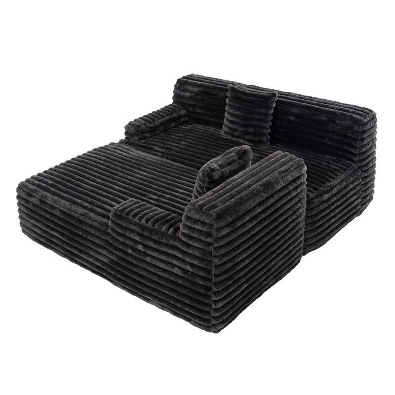 Cloud Sectional Sofa, Modern Upholstered Couch with 2 Throw Pillows, Free-Combined Sofa, Modular Sectional L Shaped Couch