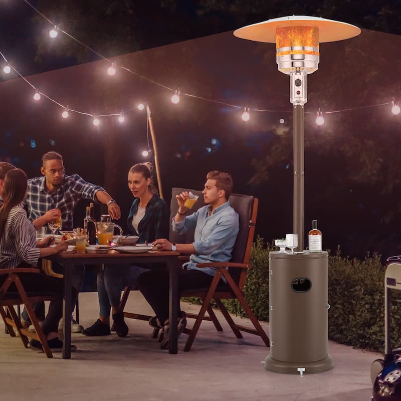 50000 BTU Propane Patio Heater with Round Table Design Adjustable Temperature Control Knob - 32" x 87"