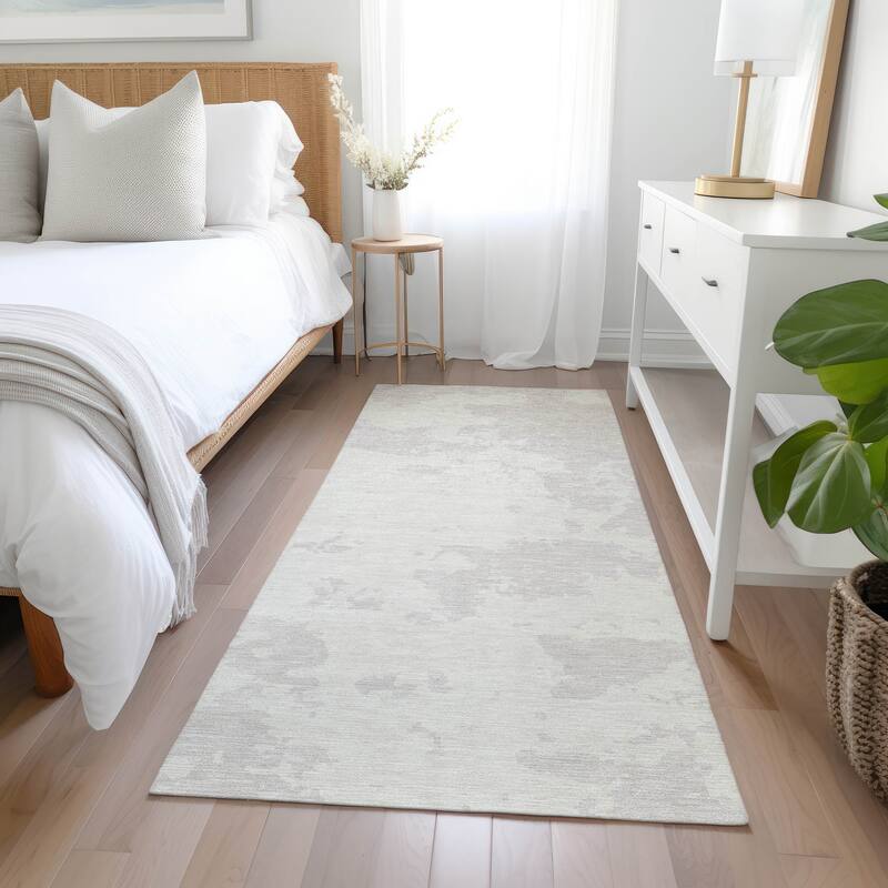 Machine Washable Indoor/ Outdoor Chantille Abstract Rug