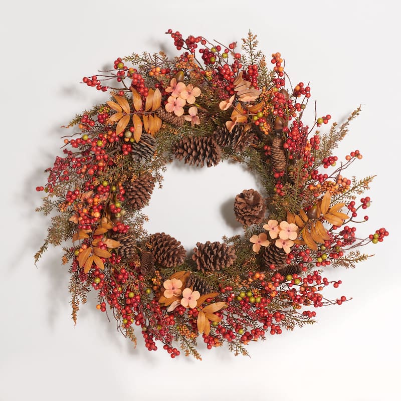 SAFAVIEH Varduhi Faux 31 Inch Berry & Coreopsis Wreath - 31" W x 31" D x 9" H - 31Wx31Dx9H