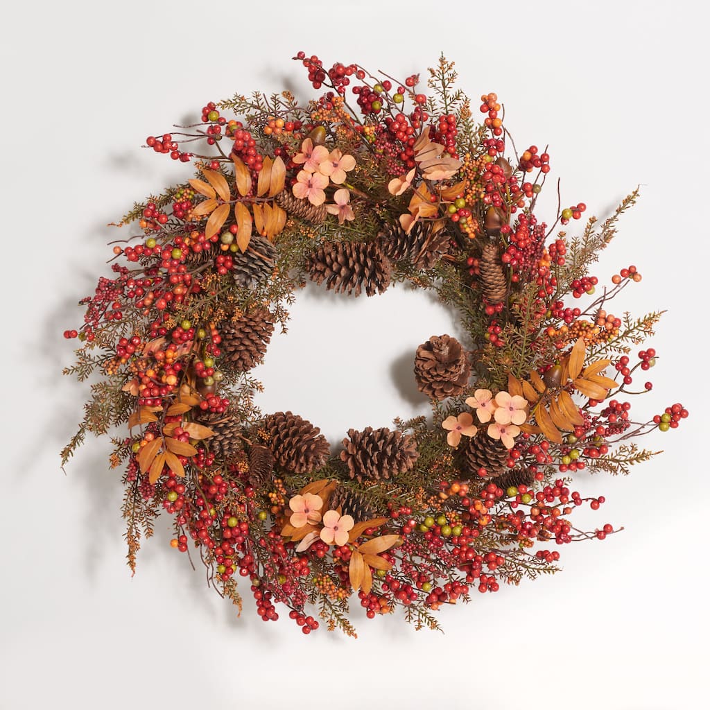 SAFAVIEH Varduhi Faux 31 Inch Berry & Coreopsis Wreath - 31" W x 31" D x 9" H - 31Wx31Dx9H