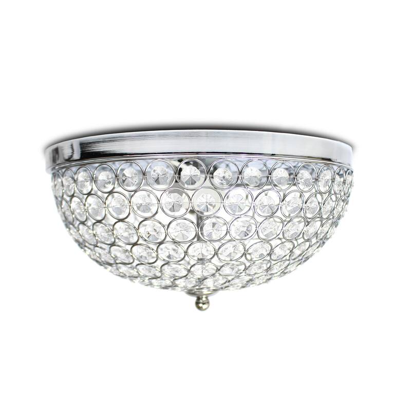 Light Elipse Crystal Flush Mount Ceiling Light - 1 Pack - Chrome