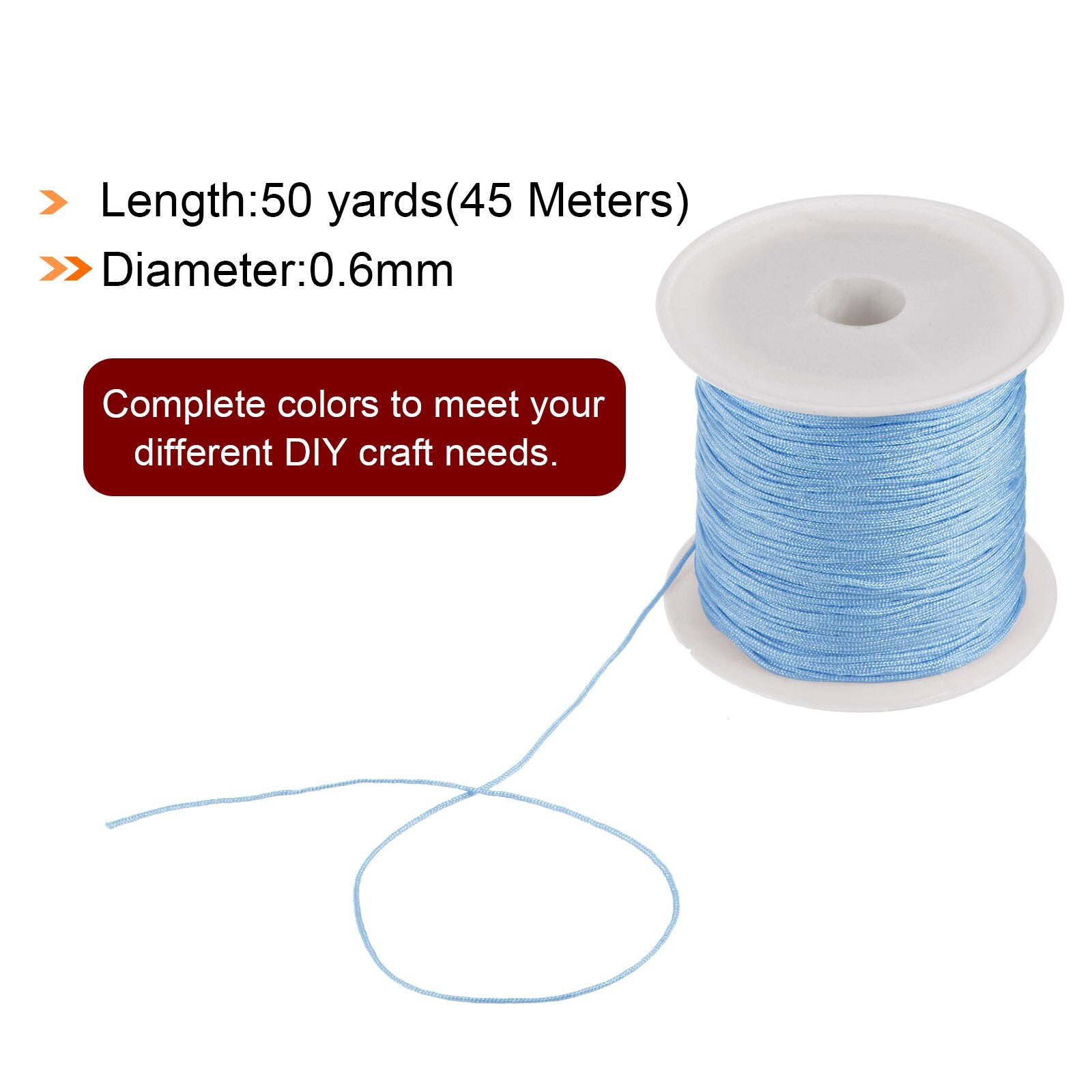 1 Roll Nylon Beading Thread Knotting Cord 0.6mm 50 Yards Satin