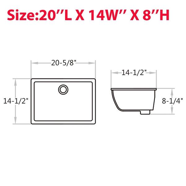 CB HOME Rectangle Ceramic Undermount Bathroom Sink 20''x14''x8