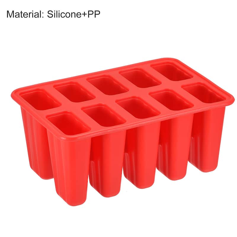 Silicone Ice Pops Molds 10Pcs, with Sticks Funnel and Cleaning Brush