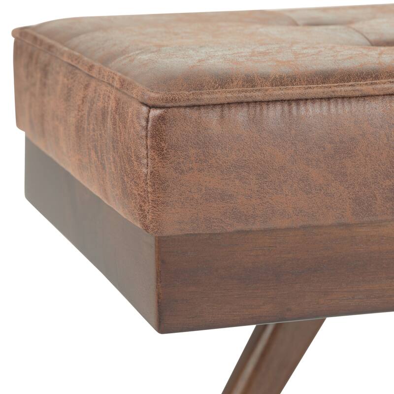 WYNDENHALL Keenan 48 inch Wide Mid Century Modern Rectangle Ottoman Bench