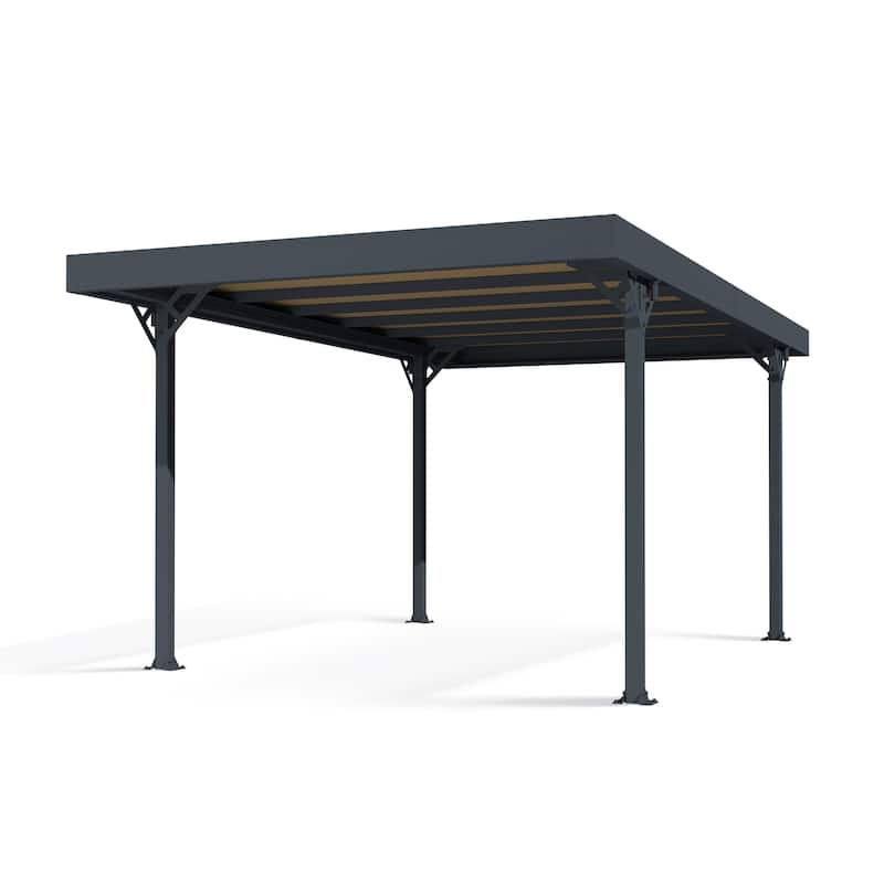 Palma 10 ft.x 16 ft. Carport Kit - Grey Structure & Twin Wall Panels - 10 ft.x 16 ft.