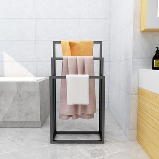 Metal Chrome Bath Vida 3-Tier Towel Holder Freestanding Bathroom Rail Rack 