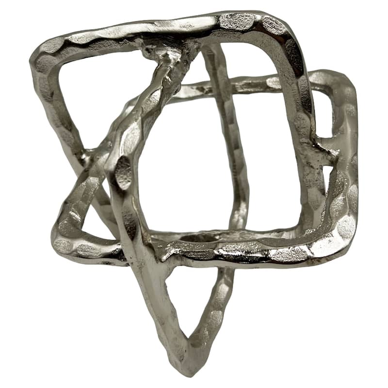 Decorative Handmade Aluminum 7.5 inch Square Sculpture - 7 x 7 x 7.5 in