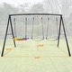 preview thumbnail 8 of 8, Hapfan 500lb Heavy Duty Metal Swing Sets for Backyard with 3 Swings