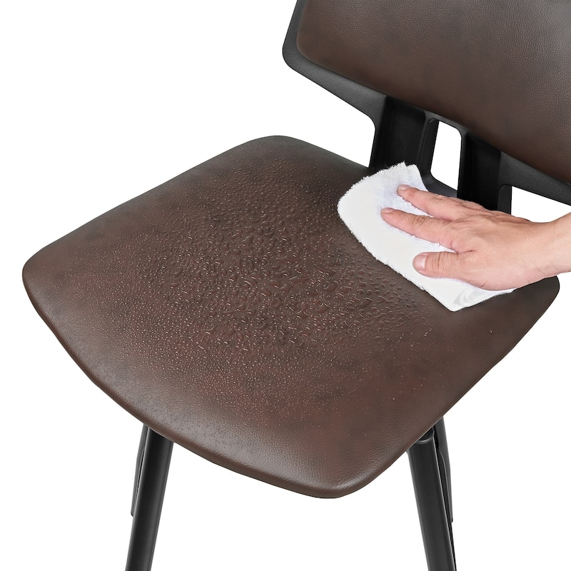 VECELO 2/4-Piece 360° Swivel PU Leather Bar Stools with Footrest Multi-Purpose Space-Saving Bar Stools for Small Apartments