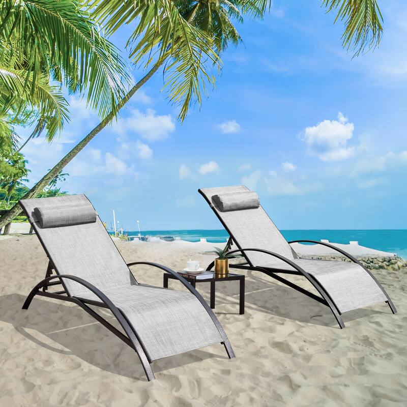 EROMMY Outdoor Patio Lounge Chair, Adjustable Recliner Outdoor Lounge Chairs, Multiple Colors Available
