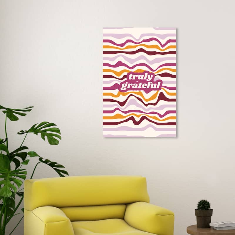 Wynwood Studio Canvas Typography and Quotes Truly Electric Purple and Apricot Wall Art Canvas Print
