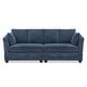 preview thumbnail 1 of 4, 82"W Chenille Upholstered Couch With Cushion, Modern Loveseat Sofa, 3-Seater Sofas For Living Room, Beige/Blue/Grayish Brown Blue