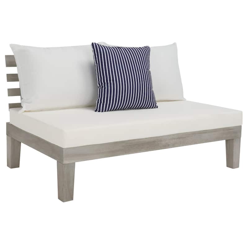 SAFAVIEH Egea 5-Piece Outdoor Solid Wood Sectional Conversation Set - 55W x 27D x 29H