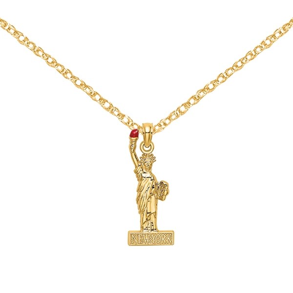 Women 14k Cut-out New York w/Statue of 