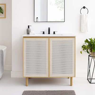 Calla 36" Perforated Metal Bathroom Vanity