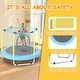 preview thumbnail 23 of 28, 55'' Kids Trampoline with Basketball Hoop and Safety Enclosure