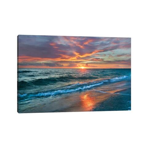 iCanvas "Sunset Over Ocean, Gulf Islands National Seashore, Florida" by Tim Fitzharris Canvas Print