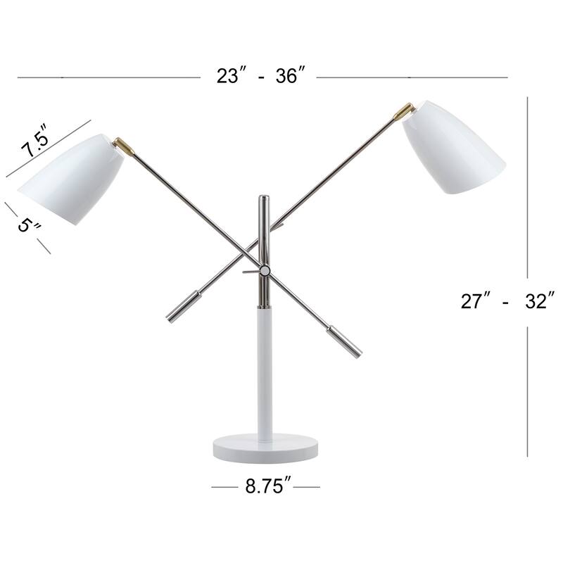 SAFAVIEH Lighting 32-inch Mavis Adjustable Task Table Lamp - 23-36"x8.75"x27-32"