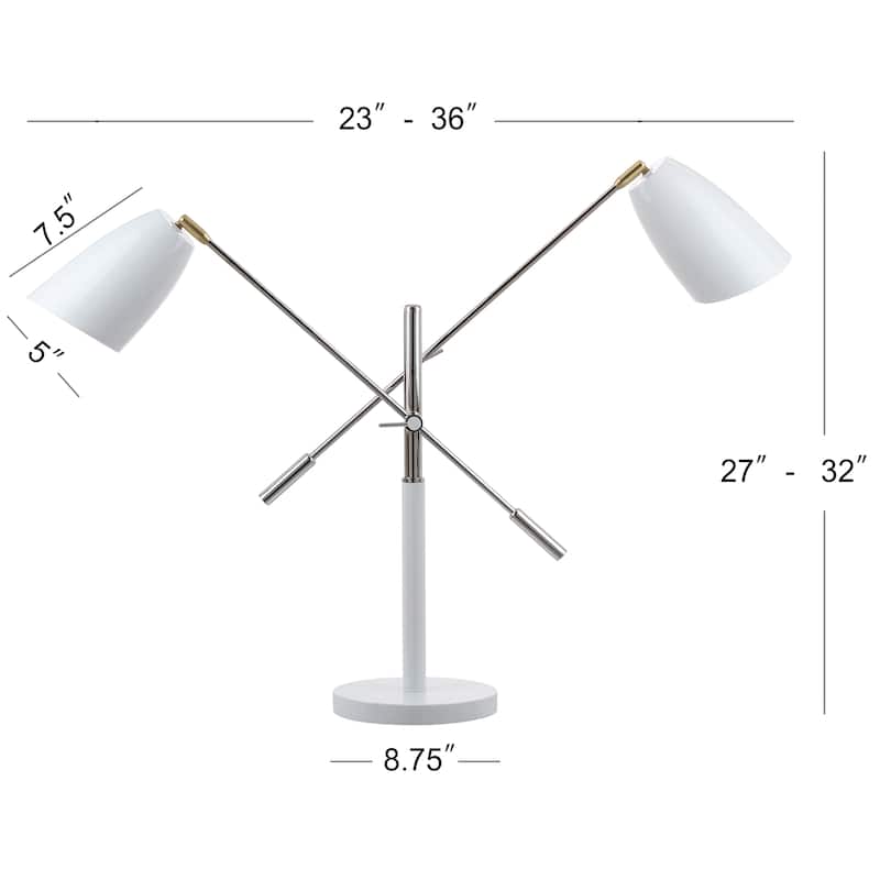 SAFAVIEH Lighting Katina 32-inch Adjustable Task Table Lamp - 23-36"x8.75"x27-32" - 36Wx9Dx32H