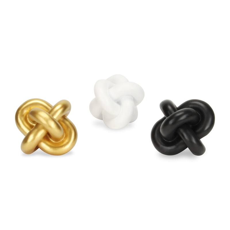 Minyoro Black Resin Chain Knot Sculpture