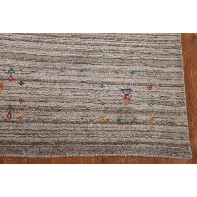 Gabbeh Oriental Area Rug Handmade Wool Carpet - 5'0" X 7'11"