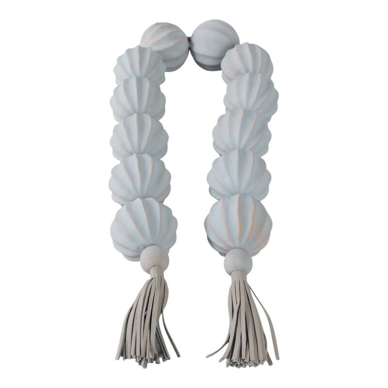 Bead Strand with Leather Tassel Accents - 53" x 3" x 3"