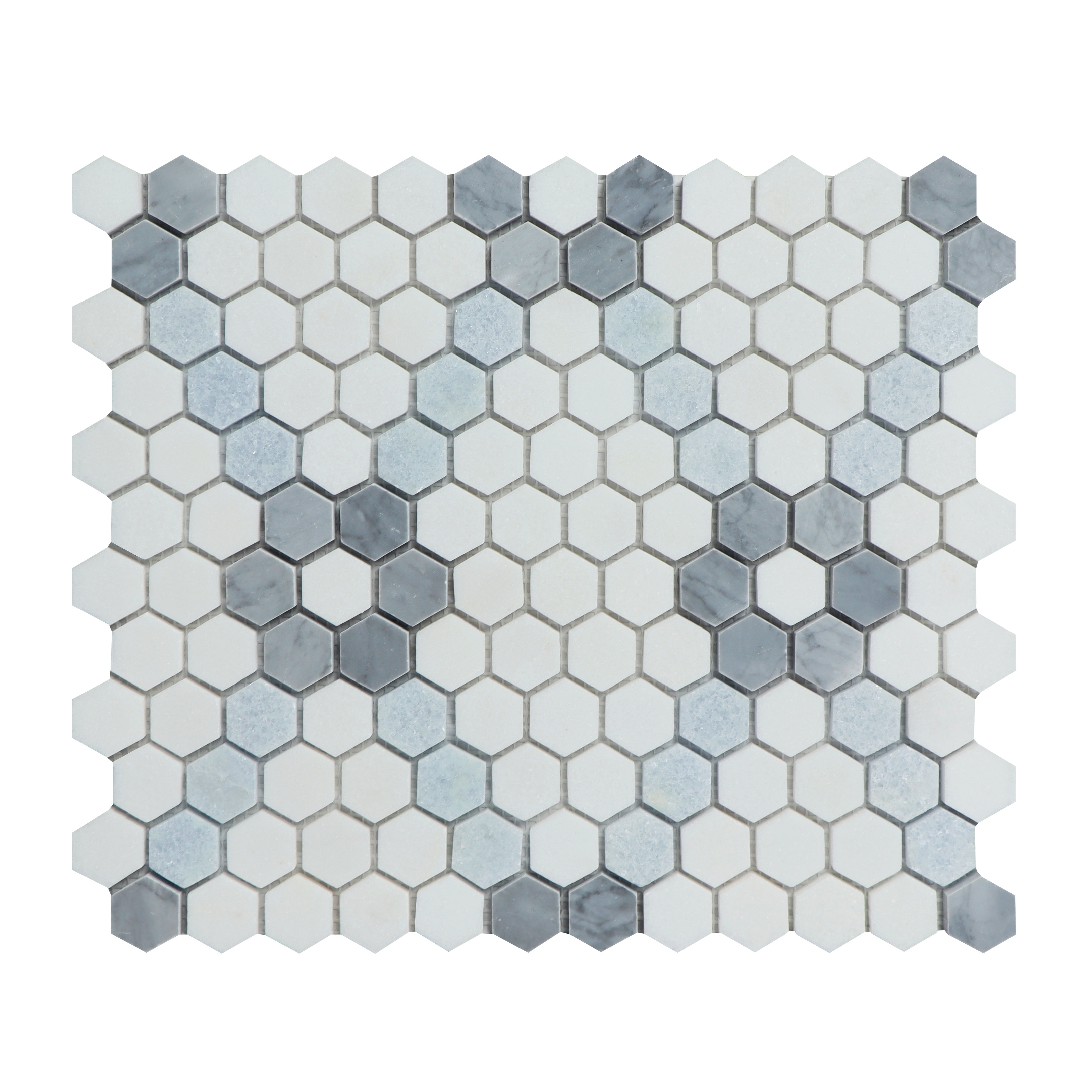 ES STONE - Marble Hexagon Flower Mosaic Tile - Case (10 Sheets)