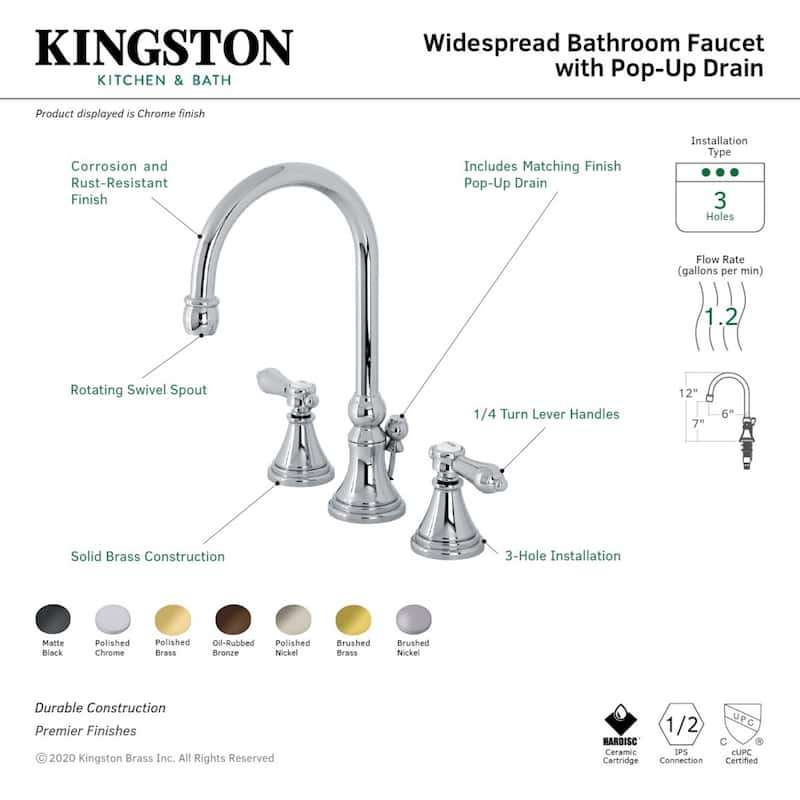 Kingston Brass Heirloom 8 in. Widespread Bathroom Faucet
