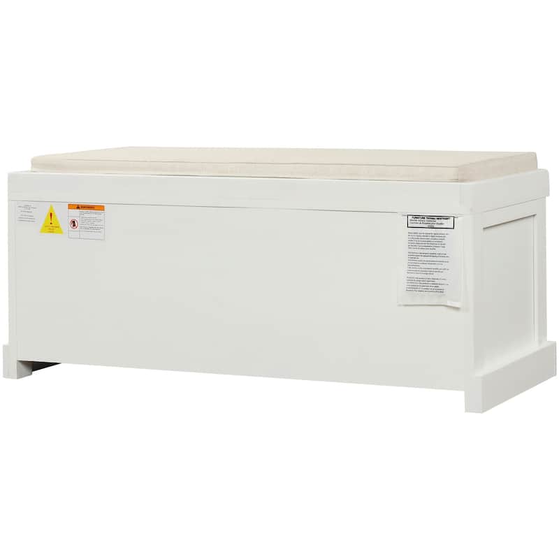 Entryway Storage Bench with 3 Removable Basket, Shoe Bench with Removable Cushion for Living Room, Entryway, Hallway