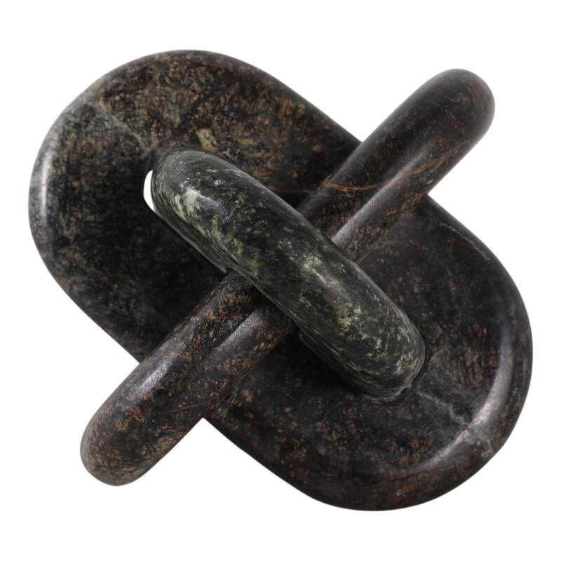 Stone Marble Modern Sculptural Decorative Object Interlocking Design - 6" x 6" x 6"