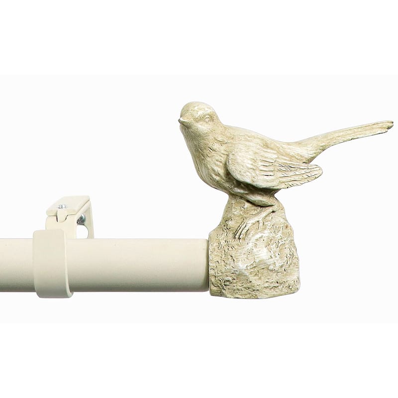 Meriville 1-Inch Diameter Single Window Treatment Curtain Rod - Country White - 84"-120"