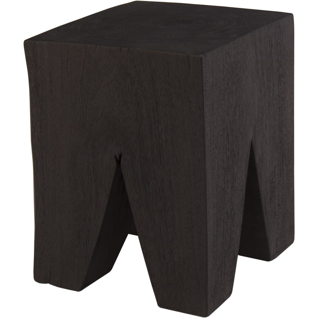 Rustic Wood Side Table - 17.5" - Burned Black