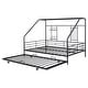 preview thumbnail 29 of 38, Metal Full Size House Bed with Trundle and Built-in Shelf