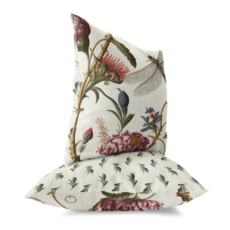 Amrita Sen Fluttering Flora Indoor Outdoor Pillow with Zip