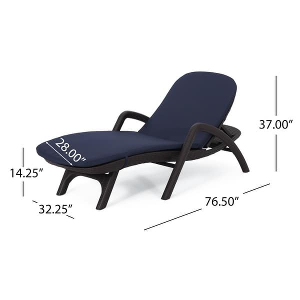 dimension image slide 3 of 6, Waverly Faux Wicker Chaise Lounges (Set of 2) by Christopher Knight Home