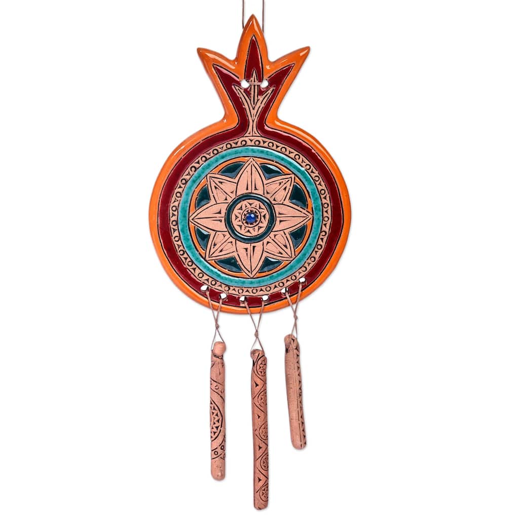 Novica Handmade Floral Luck Ceramic Wall Decor