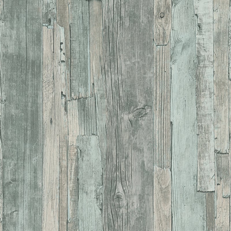 Galerie Wallcoverings Woods and Wicker Collection Drift Wood Effect Matte Finish Vinly on Non-woven Wallpaper Roll - 33-feet long x 21-inches wide - Green