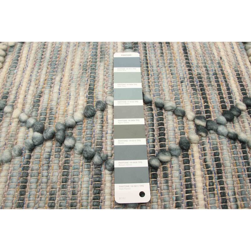 ECARPETGALLERY Braid weave Sienna Teal Wool Rug - 5'2 x 7'7