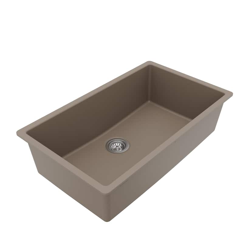 Karran Undermount 32.5 in. Large Single Bowl Quartz Kitchen Sink Kit